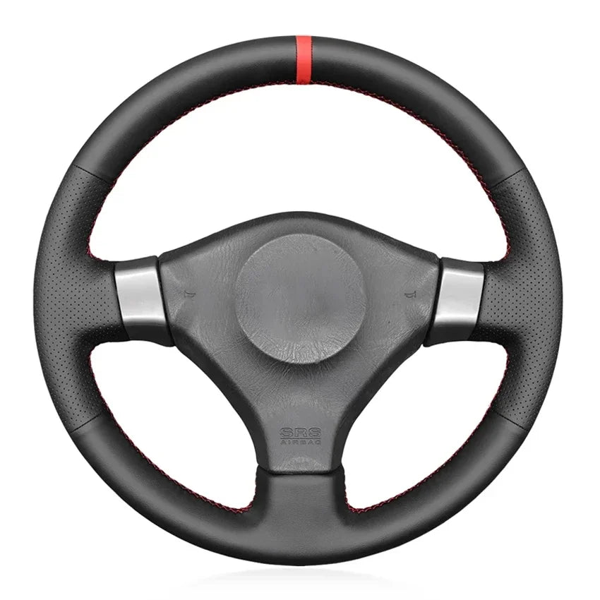 Black Faux Leather Car Steering Wheel Cover For Nissan 200SX S15 Silvia Skyline R34 GTR GT-R 1998 1999 2000 2001 2002
