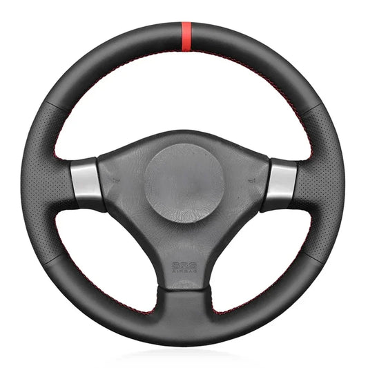 Black Faux Leather Car Steering Wheel Cover For Nissan 200SX S15 Silvia Skyline R34 GTR GT-R 1998 1999 2000 2001 2002