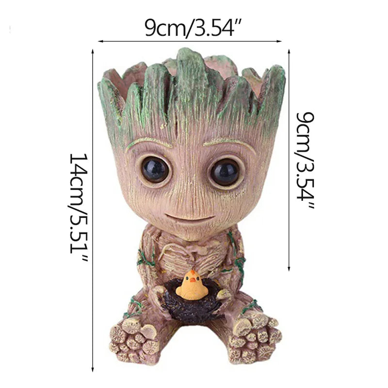 Groot Flower Home Decoration Vases Multifunction Groot Flower Pot Ornaments Arrangement Action Character Figurine Pen Holder