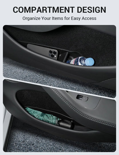 New Door Side Storage Box Front Rear Door Handle Armrest Tray Organizer for 2026 2025 Tesla Model Y Juniper Model 3 Model YL Y L