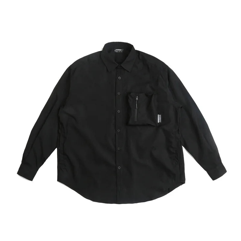 Autumn New Japanese Loose Shirt Cityboy Multi Pocket Shirt Trendy Brand Fashionable Loose Long Sleeve Shirt for Men and Women