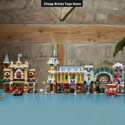 Bricks Building Blocks ICONIC LANDMARKS Dispaly Model Toys Birthday Gifts Cheapest Main Street USA Compatible 3899pcs for Adults