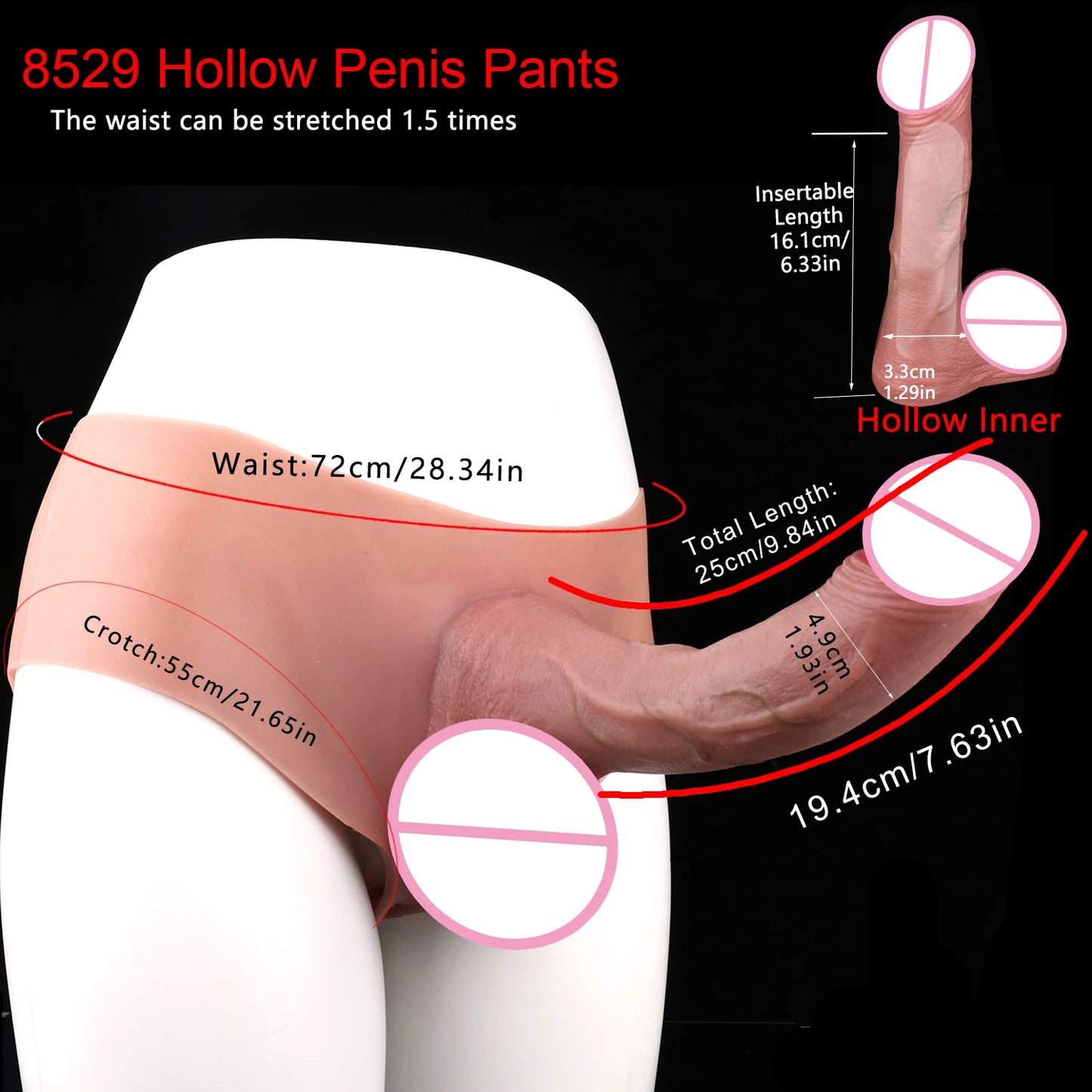 SXXY Strap-On Lifelike Penis Cover насадка на член Large Hollow DildoPants Intimate Adult Sex Toy for Couples Sex