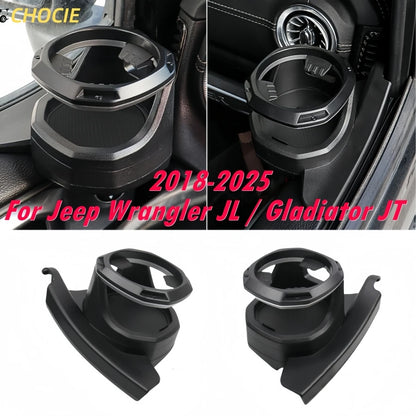 For Jeep Wrangler JL JLU 4XE 2018-2025 Gladiator JT ABS Door Cup Holder Left & Right Side Cup Holder Accessories