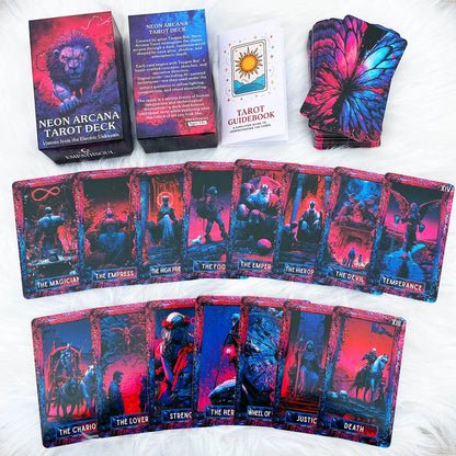 13x8cm  78 Pcs Neon Arcana Tarot Deck Visions from the Electric Unknown Paper Manual Card Games