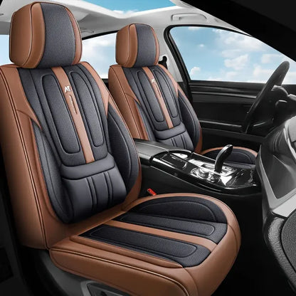 Universal 5-Seat Car Seat Cover 360° Full Coverage with Integrated Waist Support And Side Pockets for Most Vehicle Interior