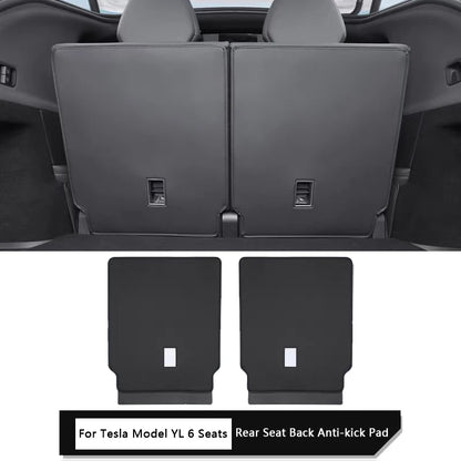 For Tesla Model YL 6-Seater Rear Trunk Mat Leather Full Coverage Cargo Liner Anti Dirty Mat Seat Backrest Protective Pad Cover
