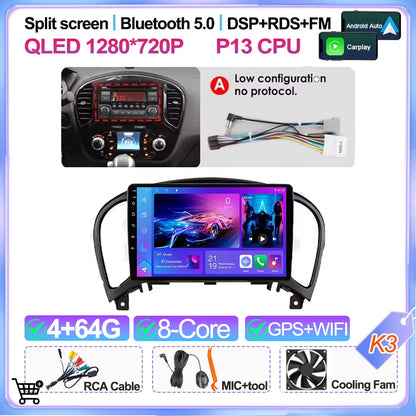 For Nissan Juke Yf15 2010 2011 2012 2013 2014 Carplay Auto 5g+wifi Gps Car Radio Navigation Multimedia Video Player Stereo Bt