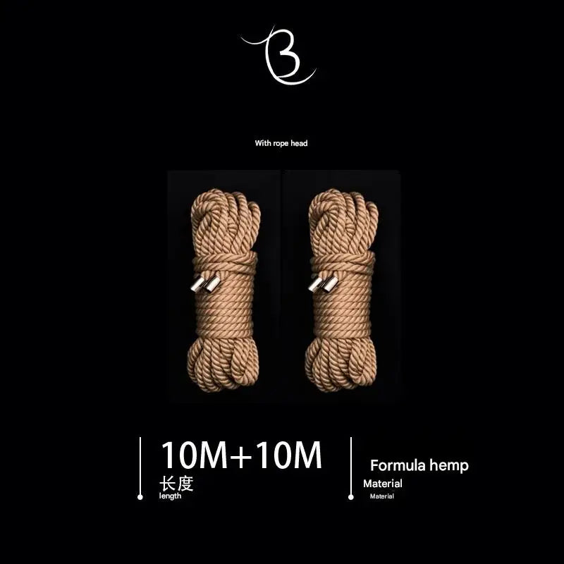 10m Shibari Bondage Rope,Soft Jute for Japanese Rope Art,Skin-Friendly for Beginners,Natural Color Skin-Safe Jute Couples Play