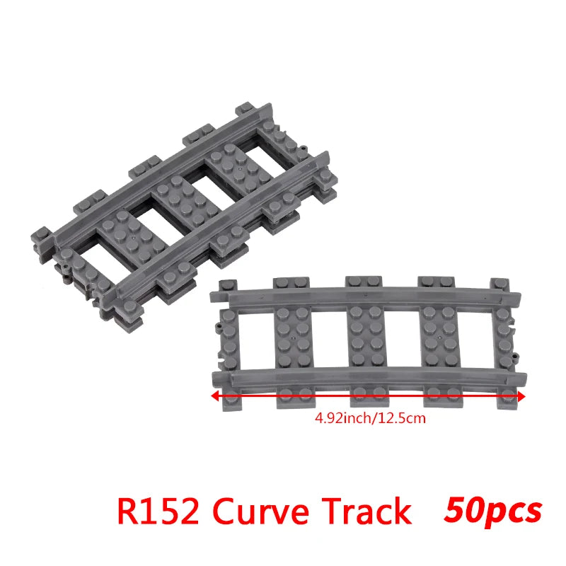 MOC City Bricks Train Flexible Construction Parts Railway Curve Track R104 Building Blocks Model Accessories Compatible 53401
