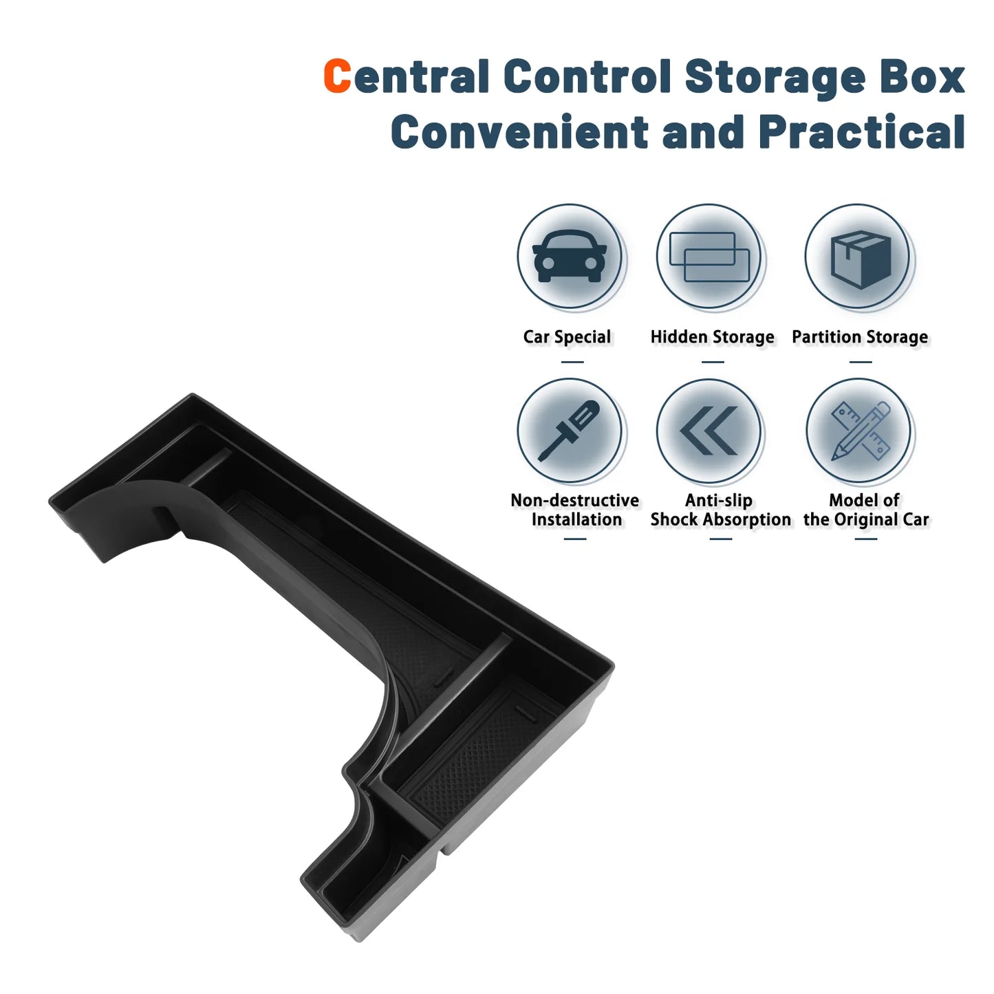 RUIYA for Hyundai Kona SX2 EV Electric 2024 2025 Car Armrest Box Storage Central Control Container Kona SX2 EV Accessories