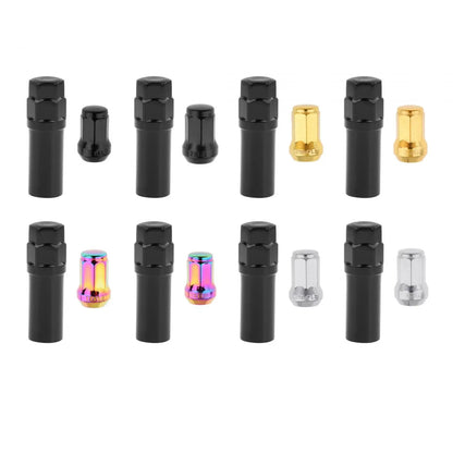 Wheel Lug Nuts Replacement Set M12 Cold Forged Carbon Steel Socket Key for Automotive Tire Maintenance