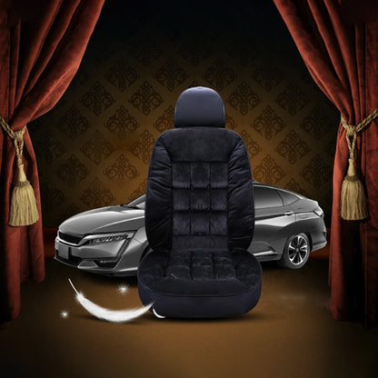 New Winter Luxury Car Seat Cushion 2025 Plush Plaid Thickening Warm Suv Universal Front Single Seat Cover Comfortable Breathable