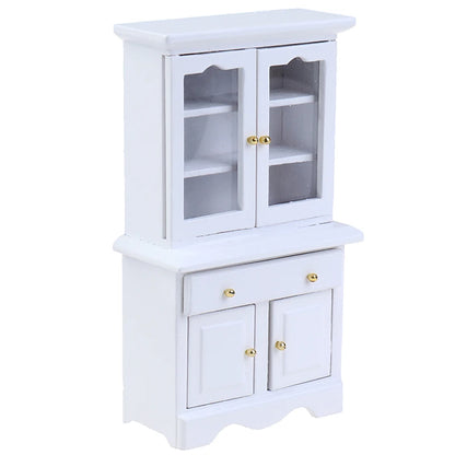 1:12 Dollhouse Miniature Bookcase Showcase Storage Cabinet Locker Display Cabinet Home Furniture Model Toy DollHouse Accessory
