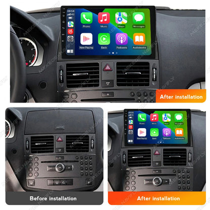 Android 14 OS IPS Car Radio For Mercedes Benz C Class W204 S204 2006 - 2011 Carplay Auto Multimedia Player GPS Stereo Navigation