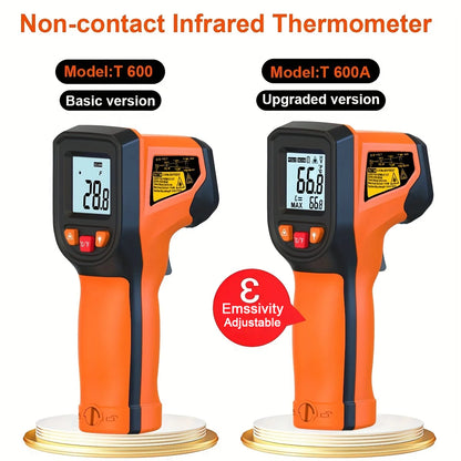 NJTY T600T600A Laser Temperature Gun Infrared Thermometer Sensor Handheld Non-contact IR LCD Industrial Pyrometer Digital 600 °C