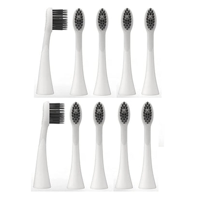 10pcs Replacement Brush Heads for Original Burst Pro Sonic Electric Toothbrush Soft Charcoal Bristles Refill with Dust Cover Cap