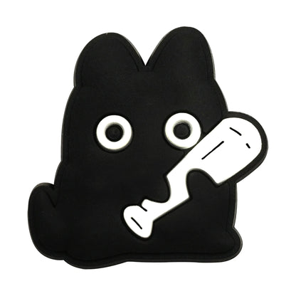 New 1-13pcs Cute Animal Black Cat PVC Garden Shoe Charms Sandal Buckle Boys Girls Cartoon Hole Slipper Accessories DIY Backpack
