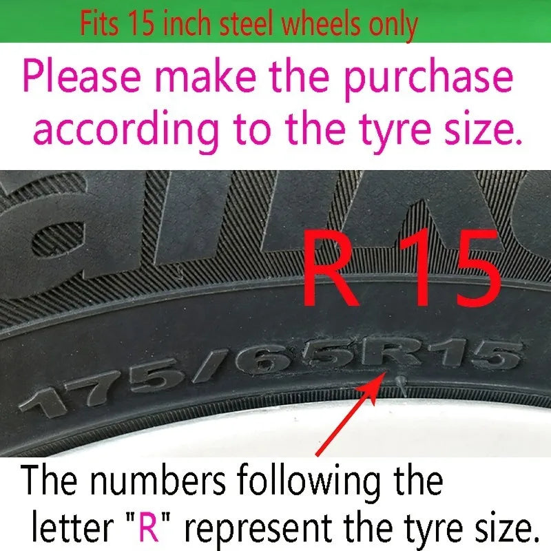 R15 4pcs/set Universal Car Iron Steel Wheel Hubcaps Trim 15 inch Car Replacement Tires Wheel Cover Caps for Iron Steel Wheel