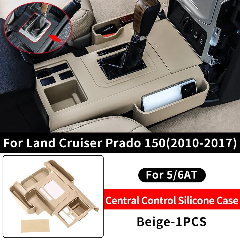 Central Console Silicone Protective Cover For Toyota Prado 150 LC150 2010-2023 Interior car Accessories Decoration Black 1pcs