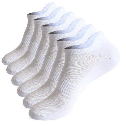 1/6/12 Pairs Unisex Ankle & Boat Socks For Men Women Couples Cotton Breathable Mesh Athletic Sports Running Solid Plus Size