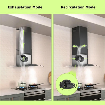 30 inch Wall Mount Range Hood, 400CFM, 3 Speed Fan, Tempered Glass, Push Button Controls, LED Lighting, Stainless Steel, Includes 2 Charcoal Filters