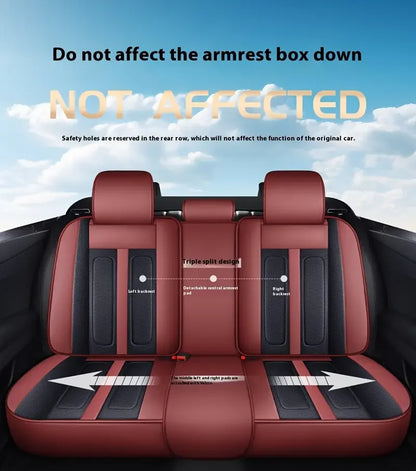 Universal 5-Seat Car Seat Cover 360° Full Coverage with Integrated Waist Support And Side Pockets for Most Vehicle Interior