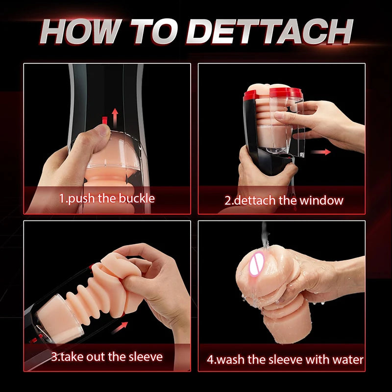 Fully Automatic Retractable Male Masturbator Pocket Pussy Vaginal Anal Vibrator Aircraft Cup Adult Sex Toys For Men