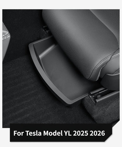 Under Seat Storage Box For Tesla Model YL 2025-2026 TPE Drawer Front Under Seat Organizer Trash Can Car Interior Accessories ﻿