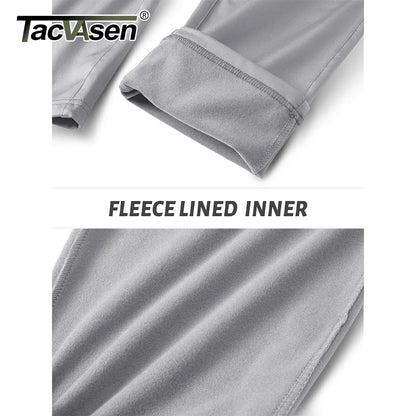 TACVASEN Men's Fleece Lined Track Pants Fall Winter Thermal Warm Jogger Pants Waterproof Workout Casual Drawstring Sweatpants