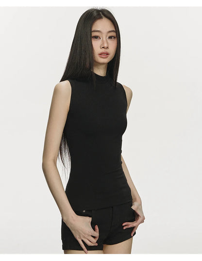 Yedinas Black Back Sheer Summer Tank Tops Sexy Sleeveless Tees Original Design Tanks Slim Korean Fashion Chic 2000s Clothes Y2k