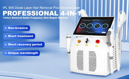 4 IN 1 Soprano Titanium Ice Platinum RF Diode 755 808 940 1064nm 4 Wave Laser ND:YAG Machine Painless Hair Removal Machine