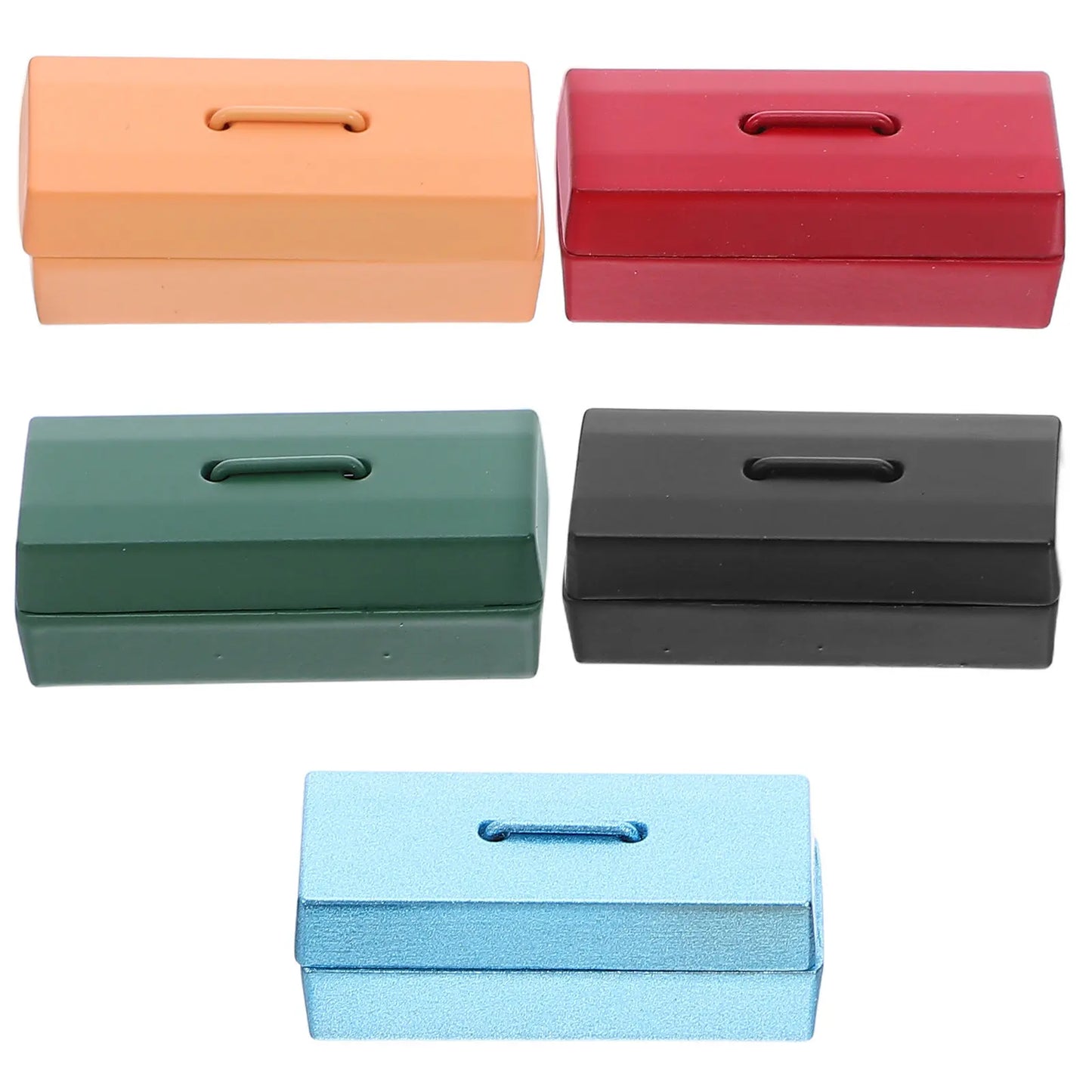 5Pcs Mini Toolbox Tin Miniature Dollhouse Furniture Mini House Scene Accessories Miniature Tool Case Decorative Tiny Hardware