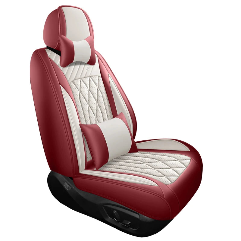 Front single-seat car seat cover, with headrest and lumbar support, universal style, suitable for most models