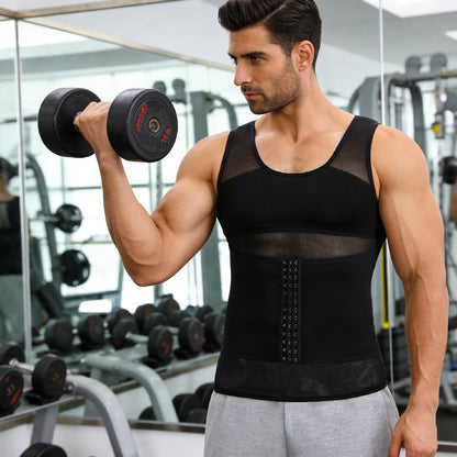 1PCS Mens Tummy Control Body Shaper Vest, Button Adjustable Compression Tank Top, Breathable Invisible Slimming Shapewear