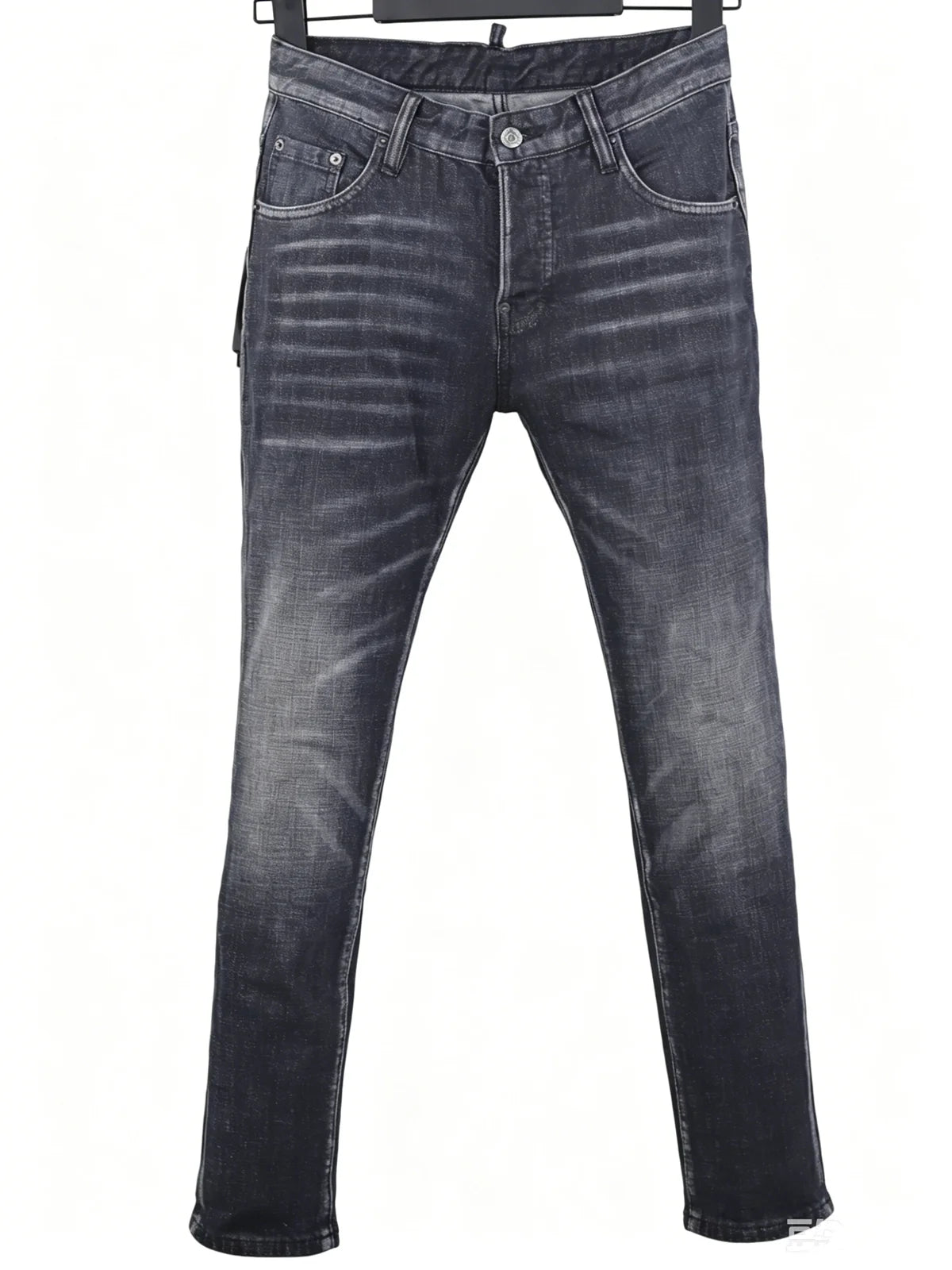 6058 Four Seasons New Men's Wash Grinding Hole Patch Paint Splash Ink Micro-bullet Leg Grey Jeans for Men