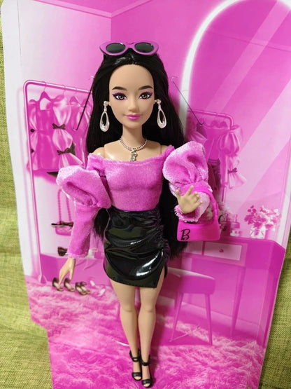 Superstar New 2026 Genuine Officially Licensed Barbie 2026 Deluxe Fashion Series Pink Black Lace Collectible 30cm Barbie Doll