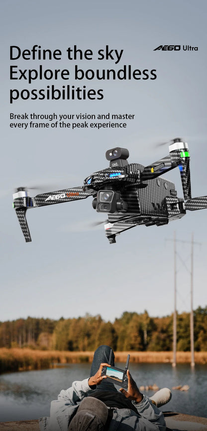 AE60 GPS Professional Drone 4K HD Camera 3-Axis Gimbal Obstacle Avoidance Aerial Brushless 800g Airdrop Security Drone Kids Toys