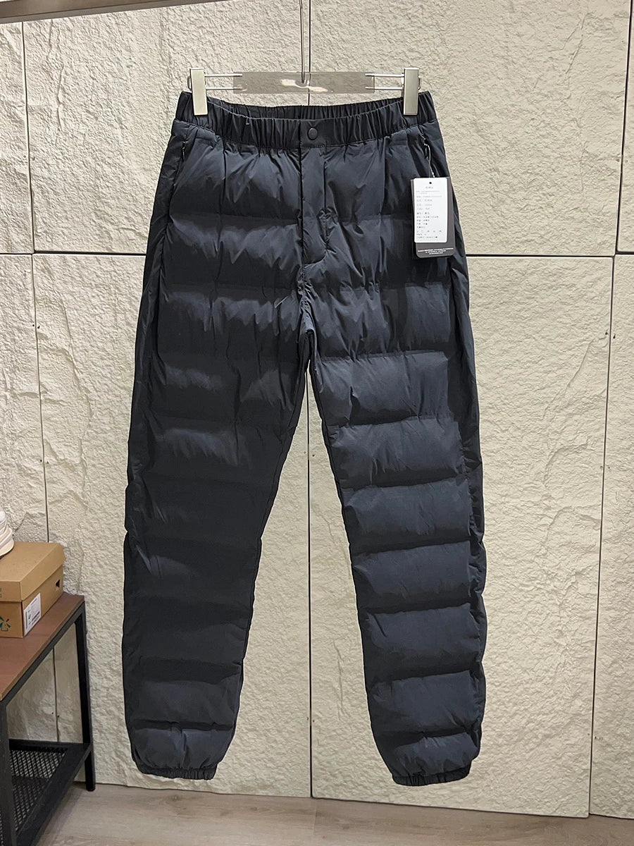 Thickened Cotton Trousers Men's Winter Outdoor Warmth-Fighting Windproof Water-Resistant Casual Drawstring Loose Fit Straight...