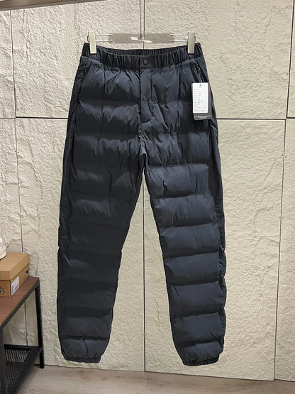 Thickened Cotton Trousers Men's Winter Outdoor Warmth-Fighting Windproof Water-Resistant Casual Drawstring Loose Fit Straight...