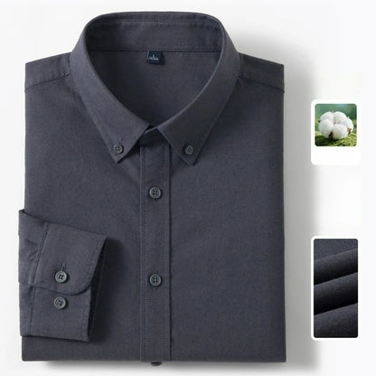 Men's 100% Cotton Oxford Shirt - Breathable Sweat-Wicking Button Down with Slim Fit & Crisp Texture