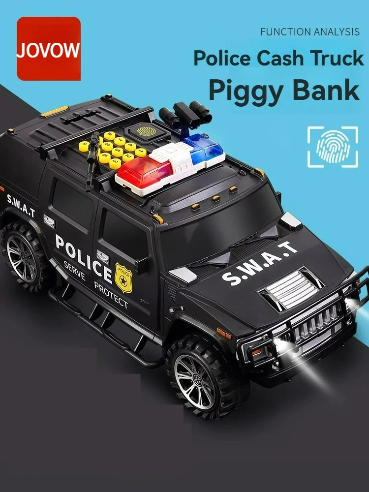 Cartoon Piggy Bank Toys Smart Music Password Fingerprint Banknote Car Coin Bank Toy Pretend Play Saving Money Box Kids Boys Gift