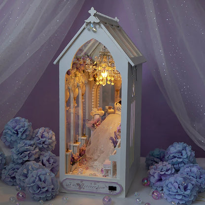 Mini DIY Book Nook Doll House Wooden Case Miniature Furniture Dollhouse Bookshelf Shelf Insert Toys For Girlfriend Birthday Gift