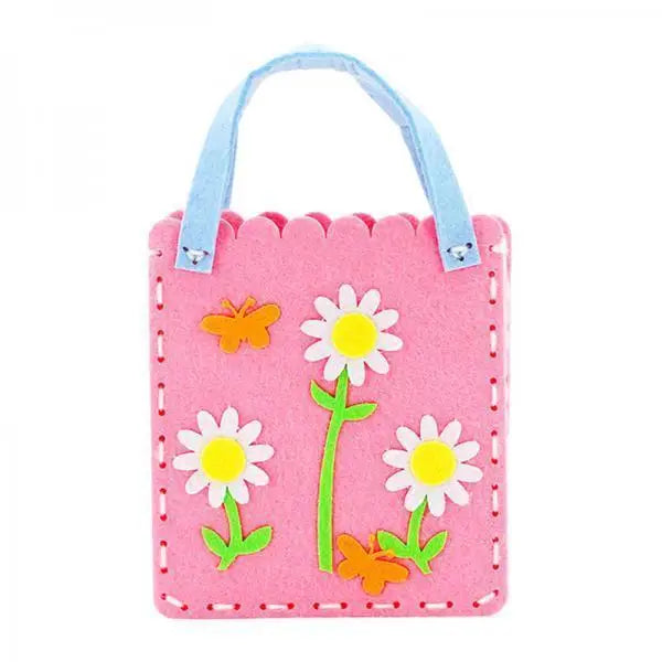 Kids Sewing Kit Non Woven DIY Bag Handmade Crafting Material Educational Handbag Activity Toy for Children