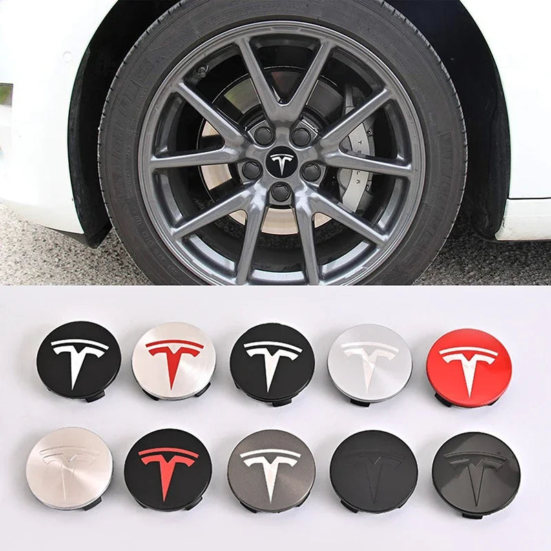 for Tesla Model Y X S Original Auto Accessories 4pcs/set 56mm Tesla Model 3 Model Y Original Covers Hub Caps Wheel Center Caps