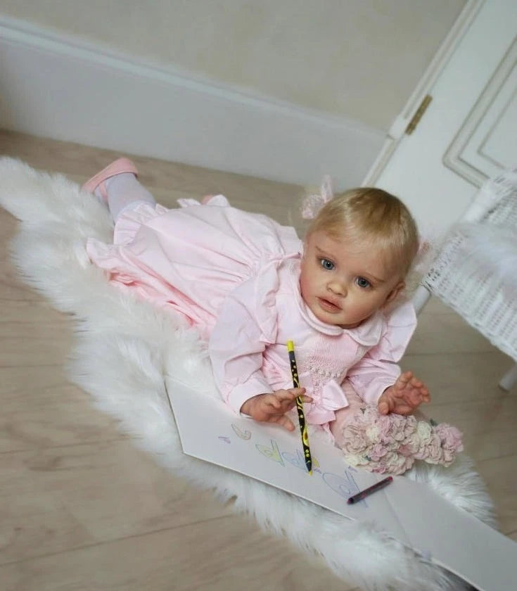 26'' Huge Size Reborn Pippa Unassembled Doll Parts 3D Pained Skin with Rooted Hair Cloth Body and Eyes DIY Doll Kit