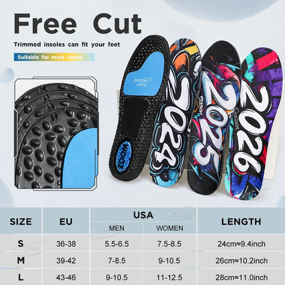 【Xxin】Air Cushion Sport Insoles PORON Shock Absorption Running Shoes Pad Size 36-46