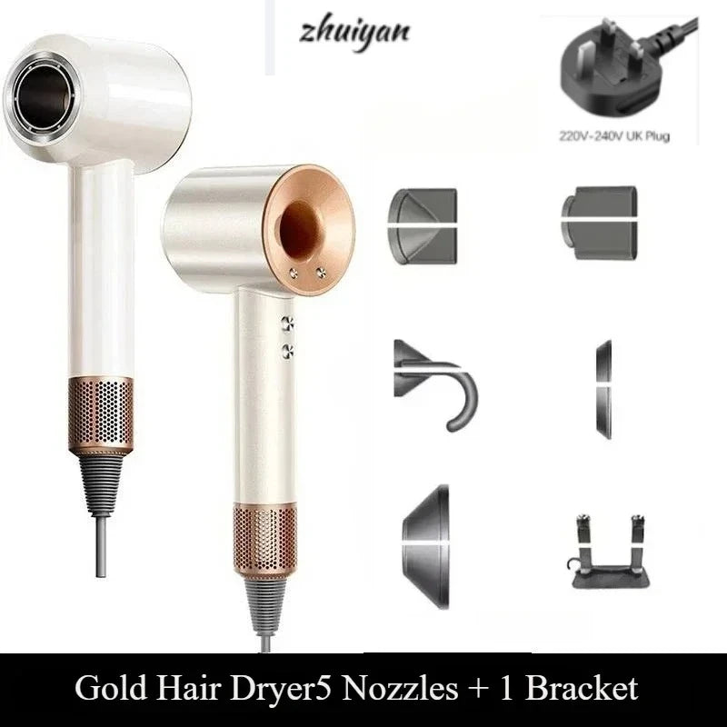 2026 Professional Leafless Wall-mounted Hair Dryer Negative Ion With Air Collecting Scattering Nozzle Salon Tool For Home Travel