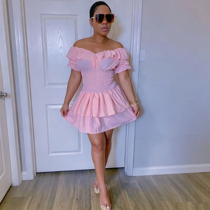 KEXU   New Summer Off Shoulder Bodycon Dress, Sexy Slim Fitted Dress for Women