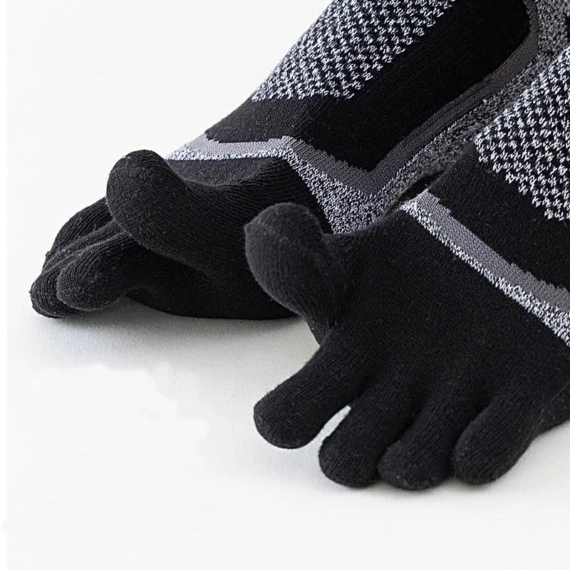 1/5 Pairs Five Toe Socks For Men Thick Compression Mesh Breathable Sport Short Socks For Running Basketball Bike Fitness Outdoor